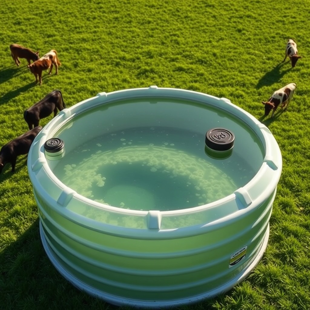 Aerial view of a Tuff Stuff 200-gallon stock tank with clear